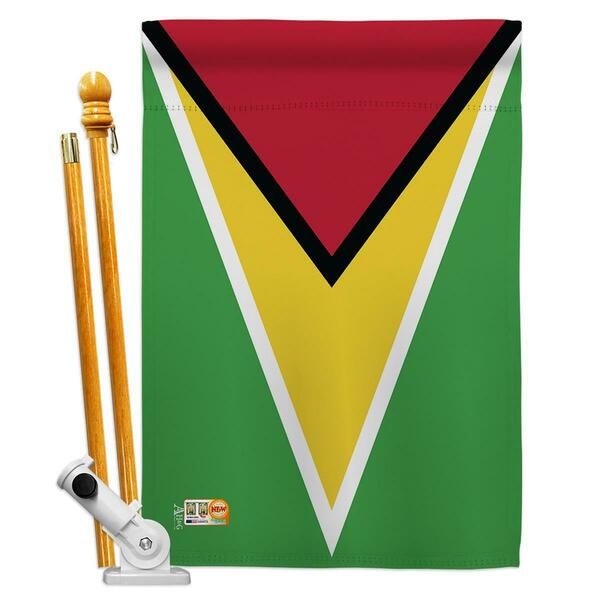Cosa 28 x 40 in. Guyana Flags of the World Nationality Impressions Decorative Vertical House Flag Set CO4110657